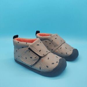 Carter's Crawl Booties Gray Insect Bug Pattern Infant Sz 2